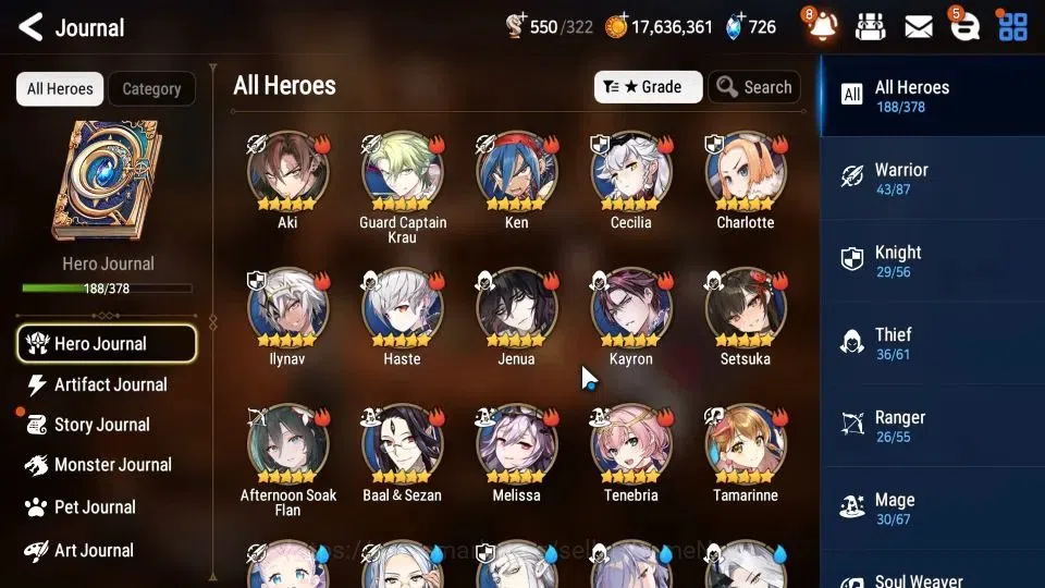 Epic Seven Accounts GLOBAL Unverif|17 ML (NM Luna,WOTM Tenebria,Salome image 7