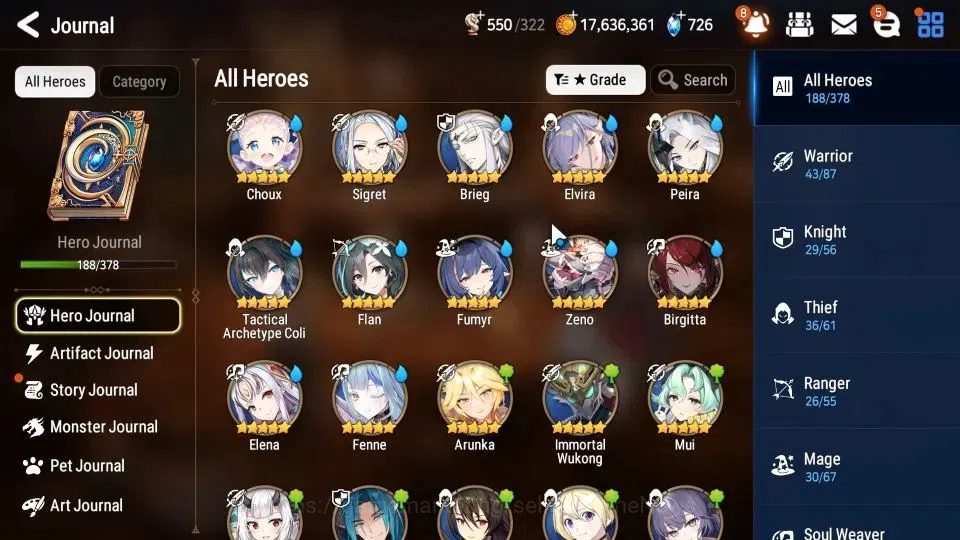 Epic Seven Accounts GLOBAL Unverif|17 ML (NM Luna,WOTM Tenebria,Salome image 8