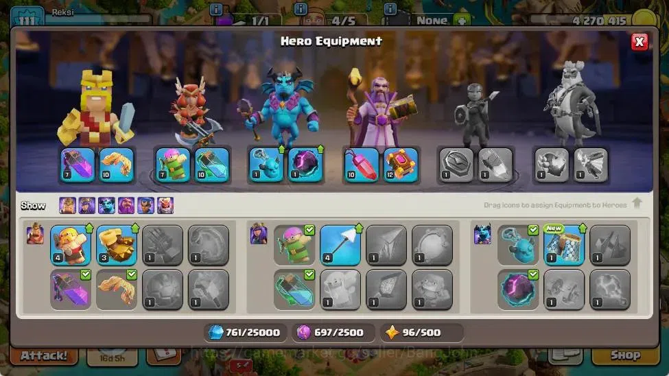Clash of Clans Accounts Global | TH 11-BH 6 | LVL 111|HH 5|AQ 50 ,MP 30 ,G image 8