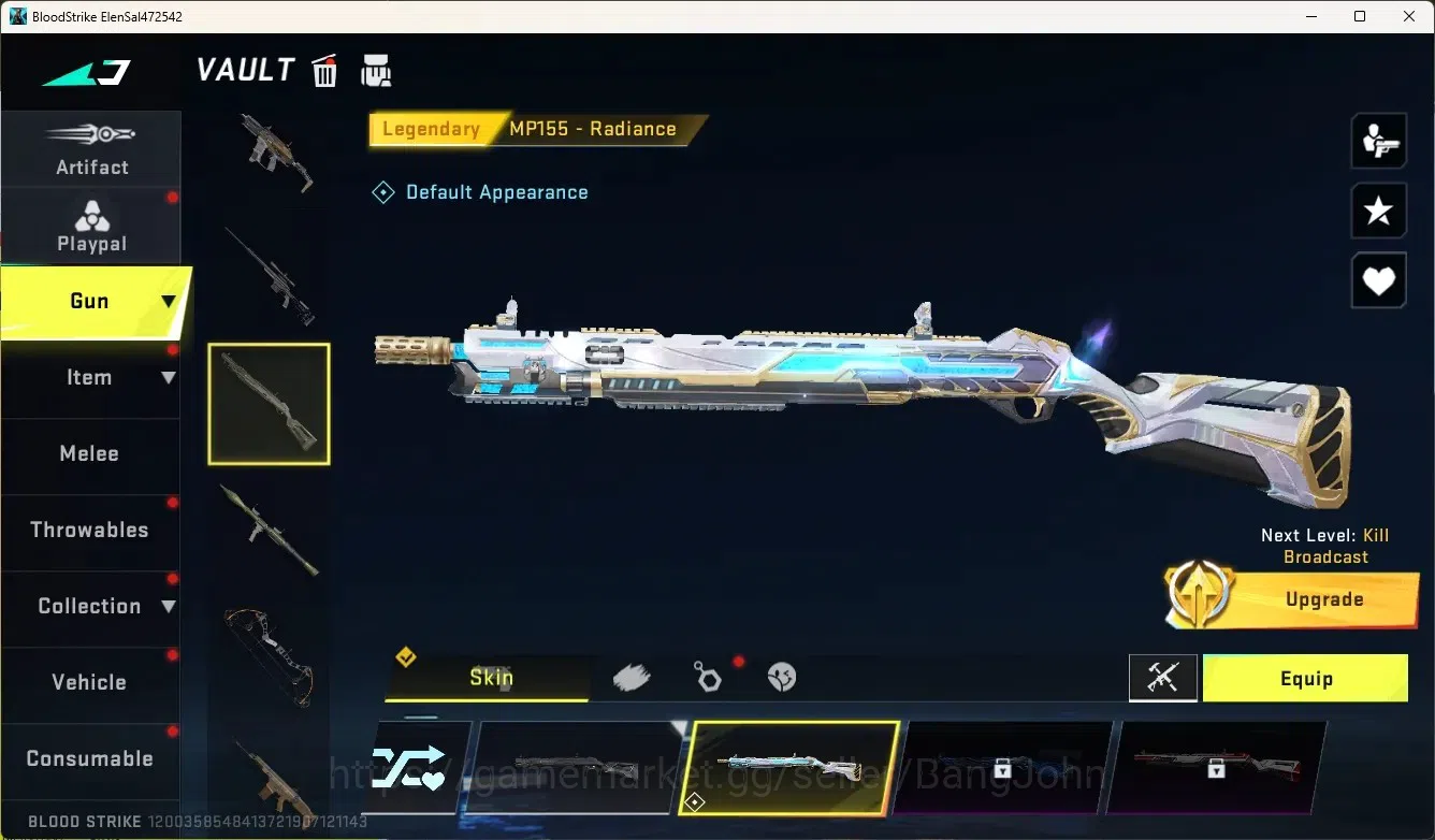 Blood Strike Accounts Collab Skin ASIA | 1 Collab Gun: KAG-6 - Comandante [Enzo] | 1 Legendary Gun | 1 Name-Changing Card 3