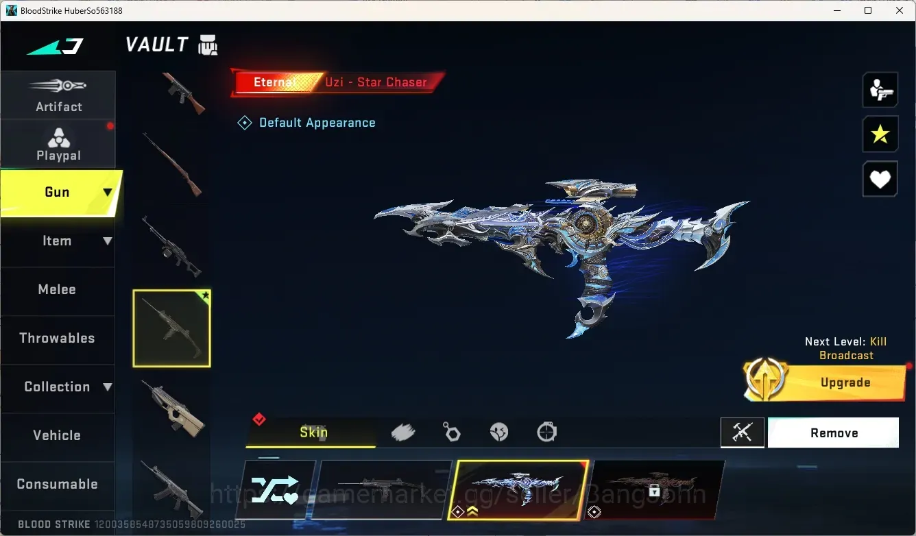 Blood Strike Accounts Others ASIA | 1 Eternal Gun: Uzi-Star Chaser | 1 Legendary Strikers | 60 Eternal Uzi Upgrade Points 1