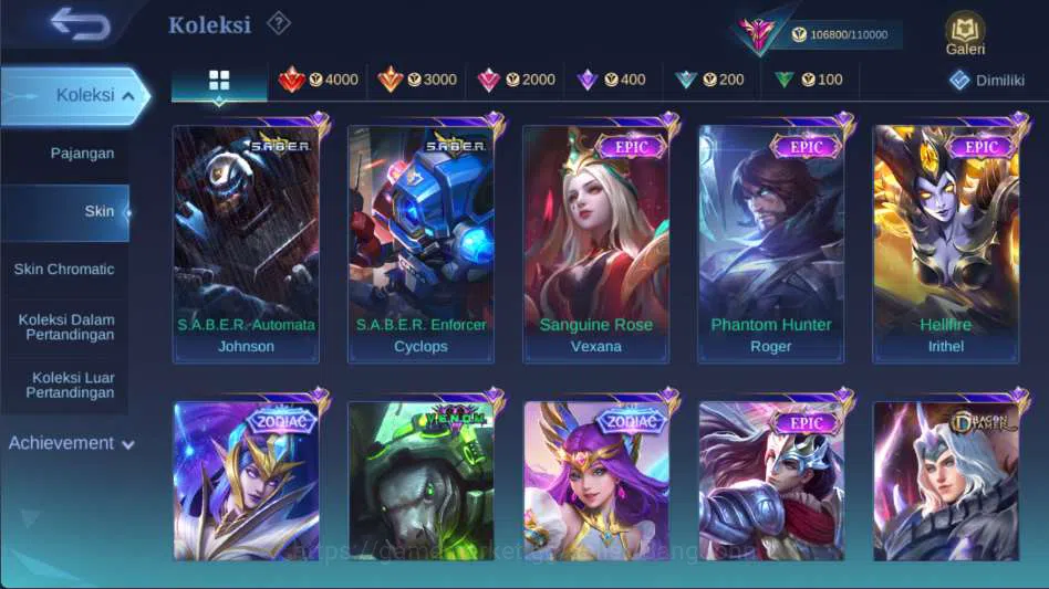 Mobile Legends: Bang Bang Accounts Others Hero 127 | Skin 293 | Legend Gusion, Collector Yi Sun Shin, Prime 12