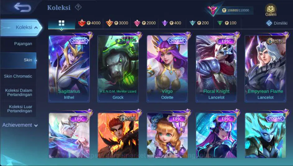 Mobile Legends: Bang Bang Accounts Others Hero 127 | Skin 293 | Legend Gusion, Collector Yi Sun Shin, Prime 13