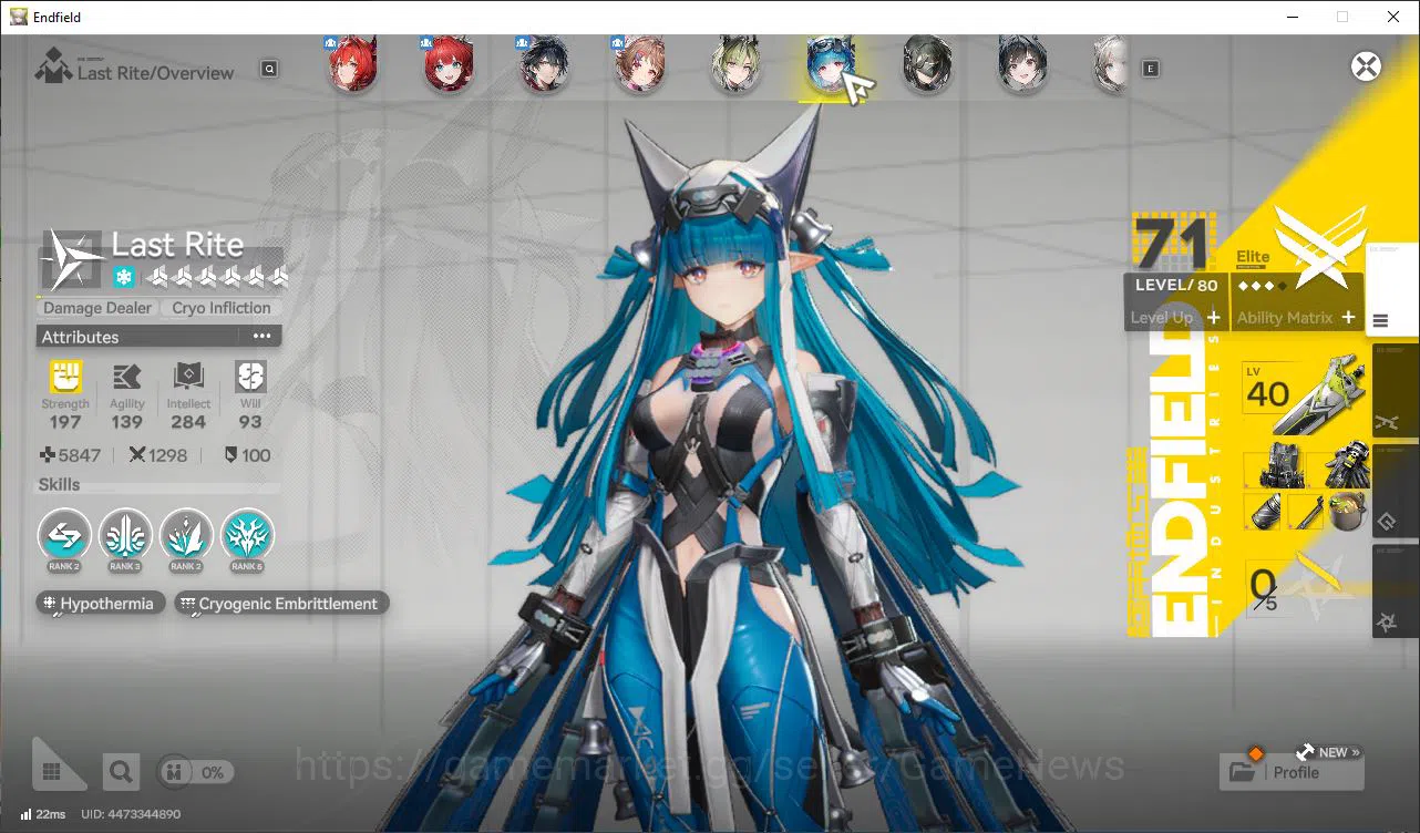 Arknights: Endfield Accounts Asia Lv50|Top Unit OP[Laevatain+Sign,Lifeng,Last Rite,Ardelia+Sign,POG,Ember]|9 6Star 5