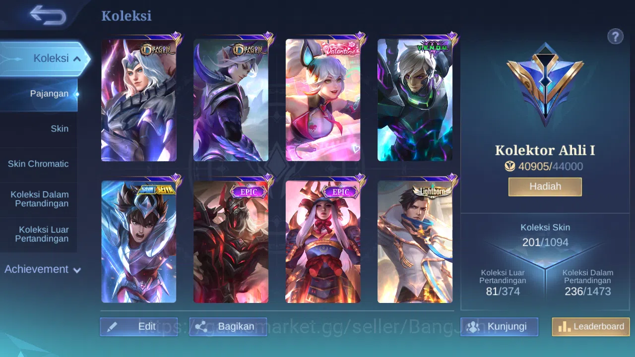 Mobile Legends: Bang Bang Accounts GLOBAL Hero 121 Skin 201 | Lightborn Granger | Val image 8