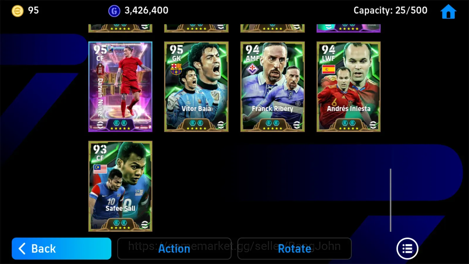 eFootball Accounts Legends & Iconic Players Android|PW 3193|Messi BarcaPack,Epic Davids JaapStam Belleti Iniesta VitorBaia 1