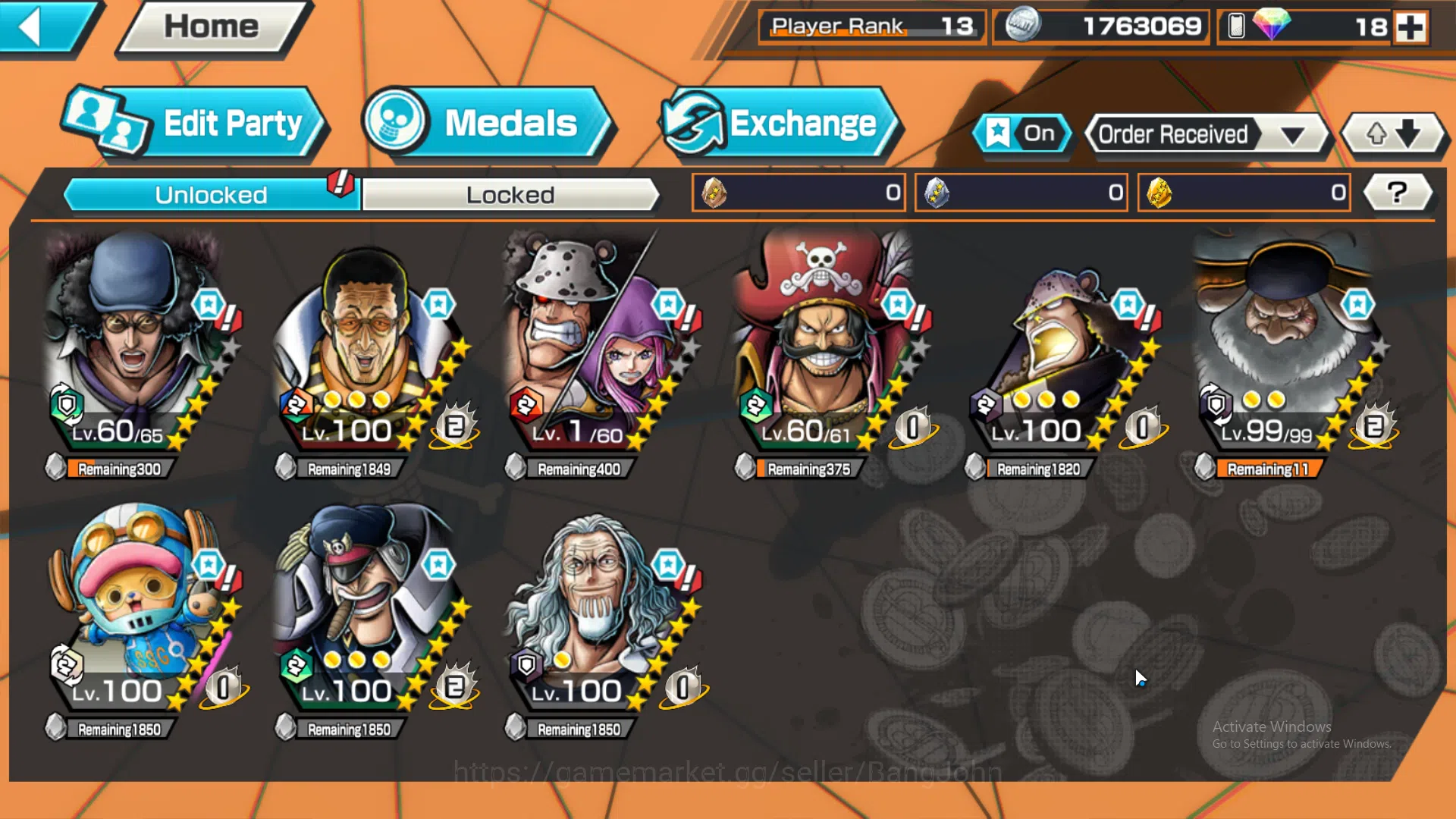 One Piece Bounty Rush Accounts GLOBAL | EX4 | max 5 | kuzan, Borsalino, Kuma and  image 2