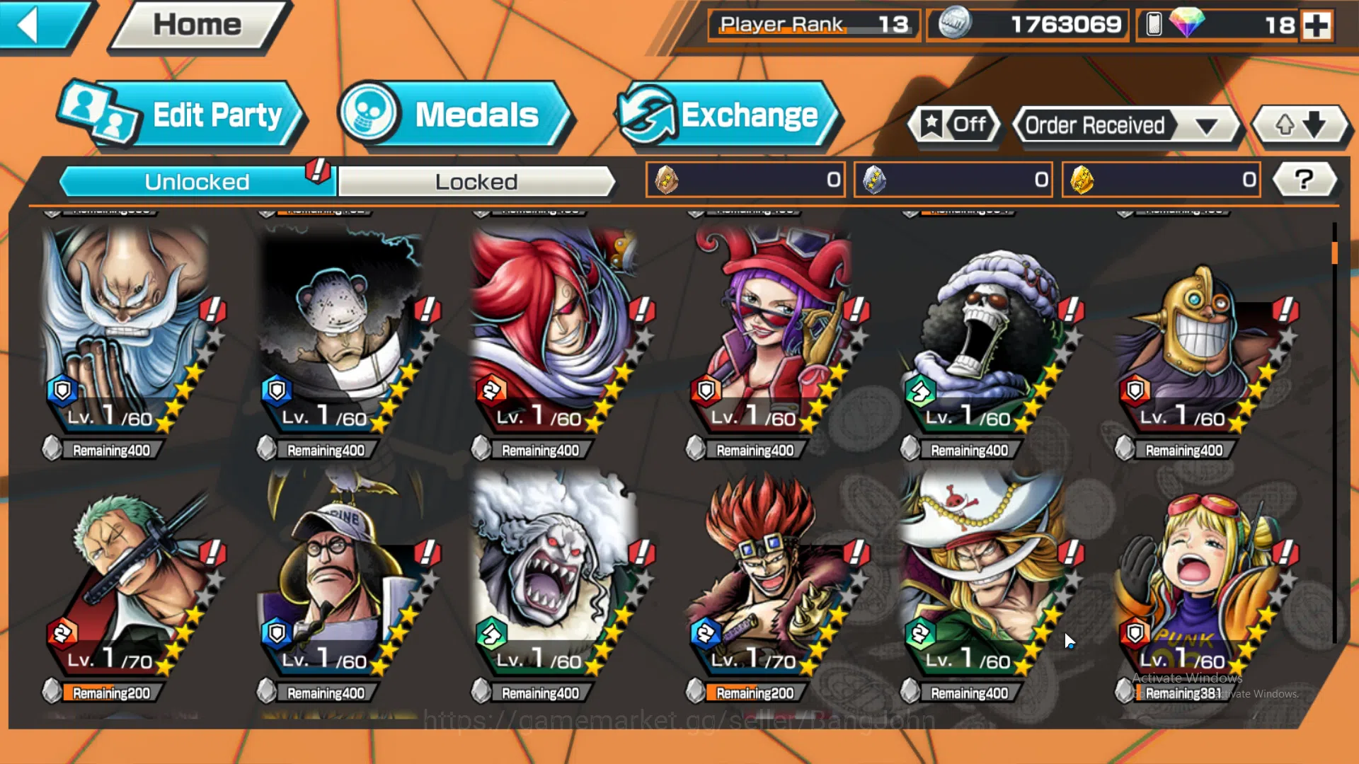 One Piece Bounty Rush Accounts GLOBAL | EX4 | max 5 | kuzan, Borsalino, Kuma and  image 4