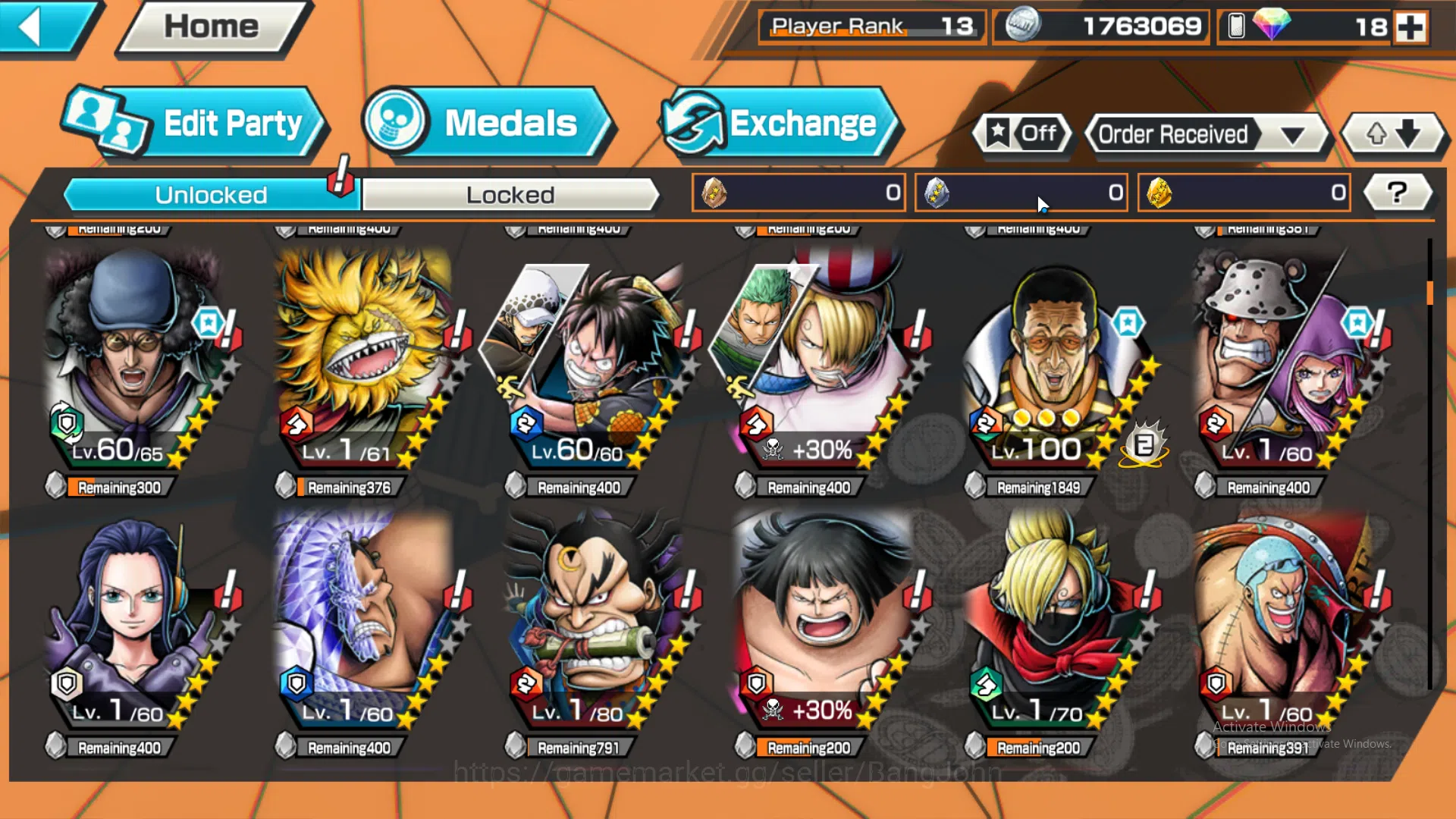 One Piece Bounty Rush Accounts GLOBAL | EX4 | max 5 | kuzan, Borsalino, Kuma and  image 5
