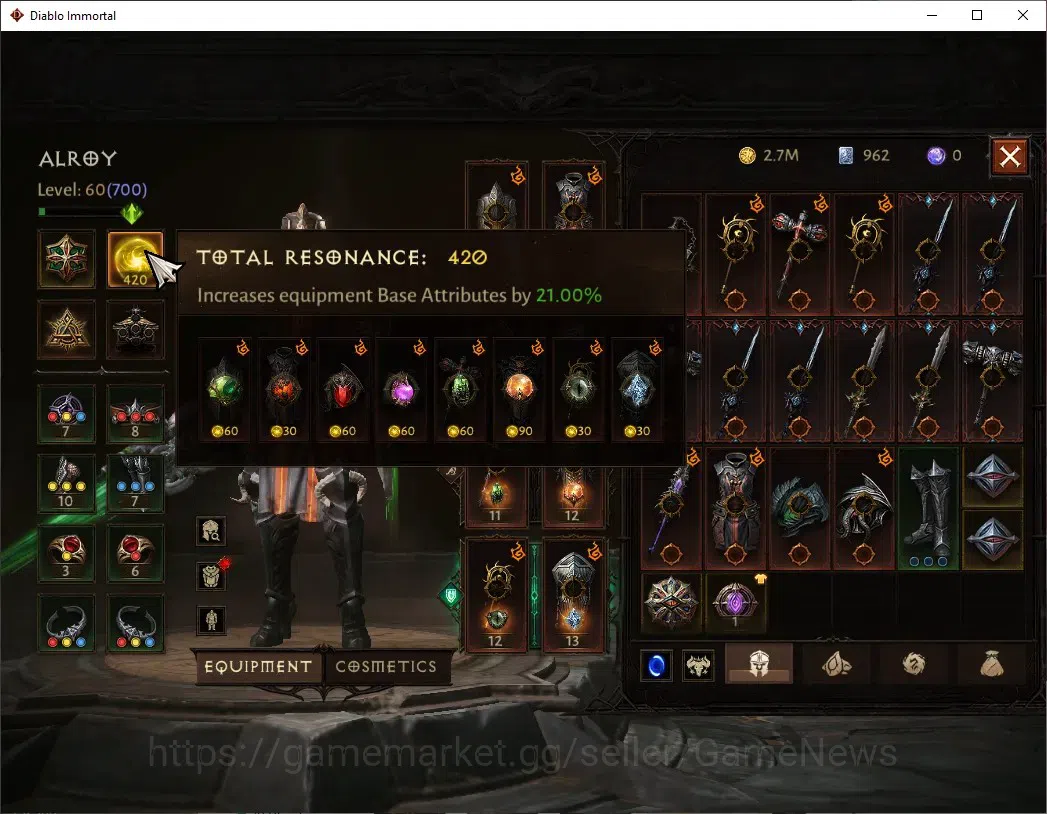 Diablo Immortal Accounts Europe-Sescheron|CS ON|Lv60(700)|Crusader|40k CR|R image 4