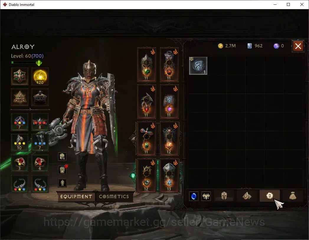 Diablo Immortal Accounts Europe-Sescheron|CS ON|Lv60(700)|Crusader|40k CR|R image 7