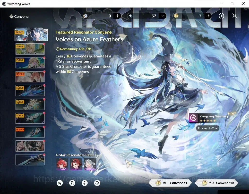 Wuthering Waves Accounts Others SEA|UL 49|2 Limited|Yangyang:Xuangling R6+Signature,Rebecca|Data Bank Lv 30|Female Mc|Log 12
