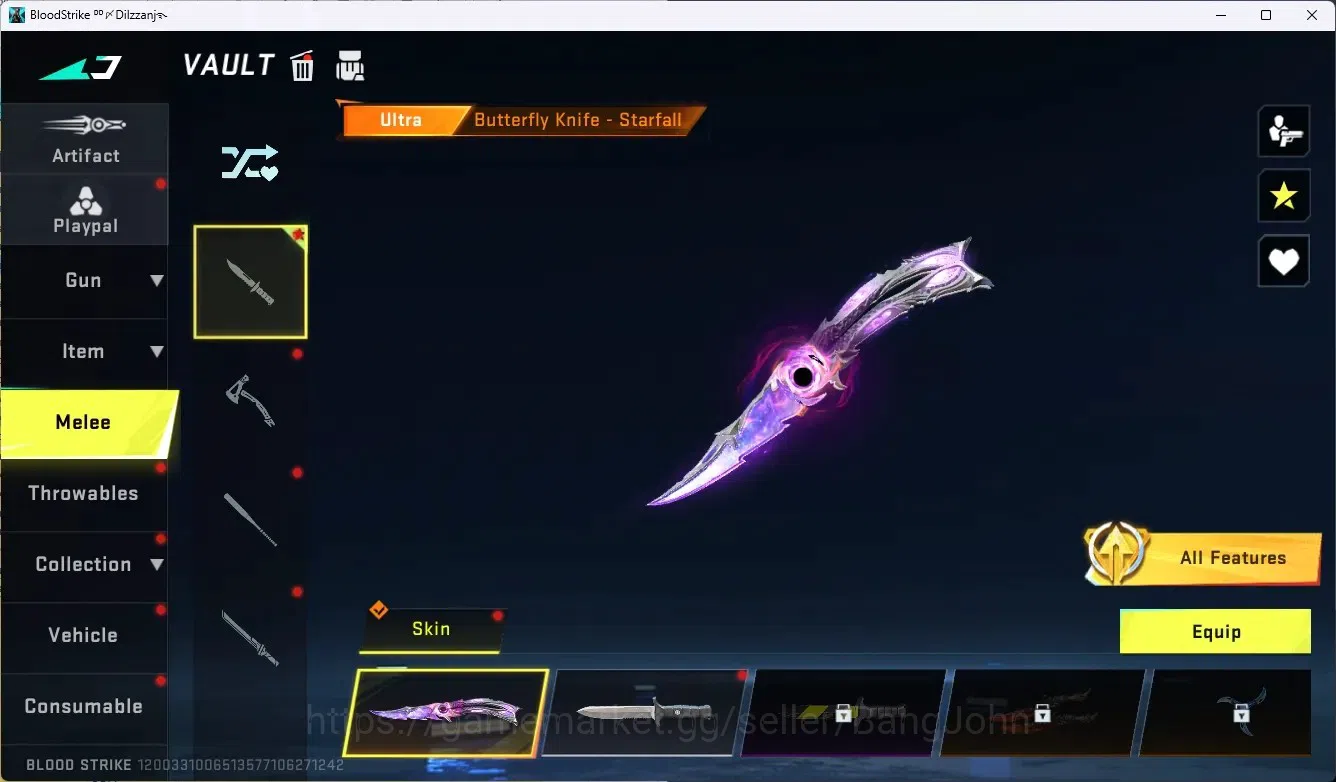 Blood Strike Accounts ASIA|2 Ultra Melee Sword&Knife-Starfall|1 Collab G image 13
