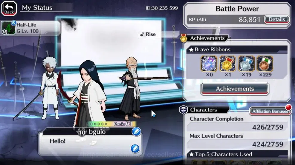 Bleach: Brave Souls Accounts [GLOBAL]21K Orbs+Fresh All Story|Lv200(TYBW25 Tosh image 2