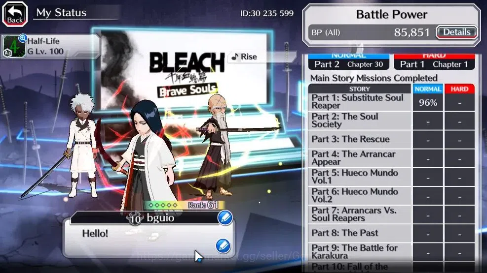 Bleach: Brave Souls Accounts [GLOBAL]21K Orbs+Fresh All Story|Lv200(TYBW25 Tosh image 4