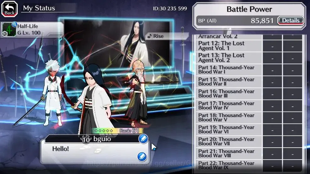 Bleach: Brave Souls Accounts [GLOBAL]21K Orbs+Fresh All Story|Lv200(TYBW25 Tosh image 5