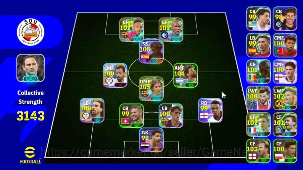eFootball Accounts High-End Android|Power 3143|6 Epic(Edmilson,Eric Cantona,Marco Reus,Aubameyang,Etc)|Show Time Lamine 1