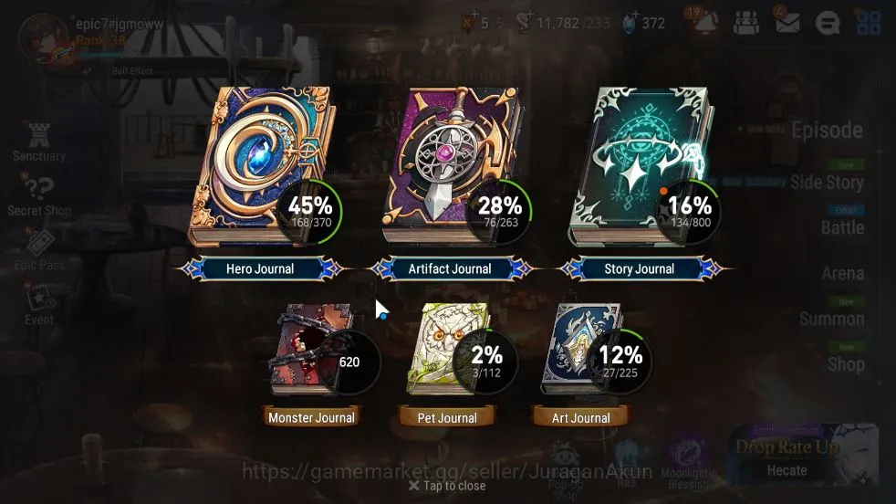 Epic Seven Accounts Mid-Tier Asia Unverif|13 ML(C Lilias,E Ilynav,NM Luna,A Laika,A Elena,L Cermia,Etc)|11K Energy+82K 3