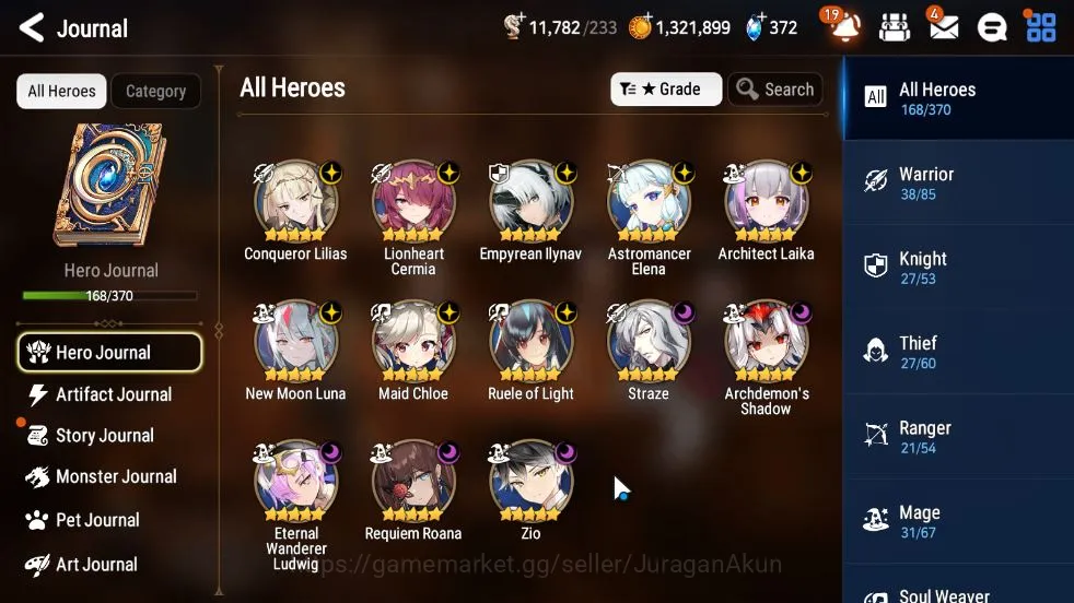 Epic Seven Accounts Mid-Tier Asia Unverif|13 ML(C Lilias,E Ilynav,NM Luna,A Laika,A Elena,L Cermia,Etc)|11K Energy+82K 4