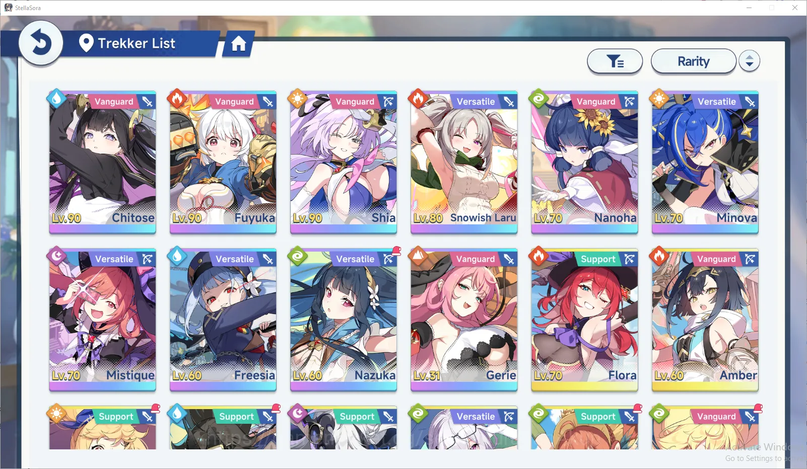 Stella Sora Accounts GLOBAL ENDGAME| 8k SD| 10 SSR 5 Limit (ShiaT3,Chitose,Fuyuka,Nazuka,SnowishLaru),NanohaT2,etc |20 SSR 6