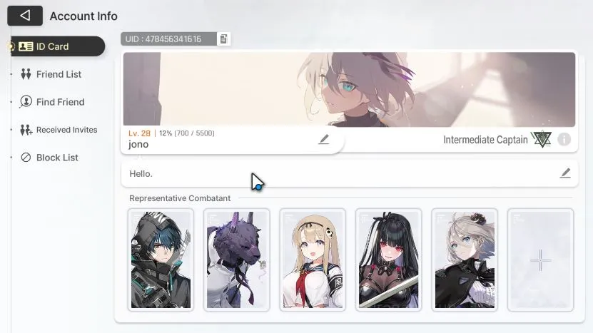 Chaos Zero Nightmare Accounts GLOBAL Lv28|1k Cryst 5SSR LukeM1 Hugo Haru Rin Renoa 9SR MikaM2,BerylM3,ReiM3,LucasM1,etc 13SR 3