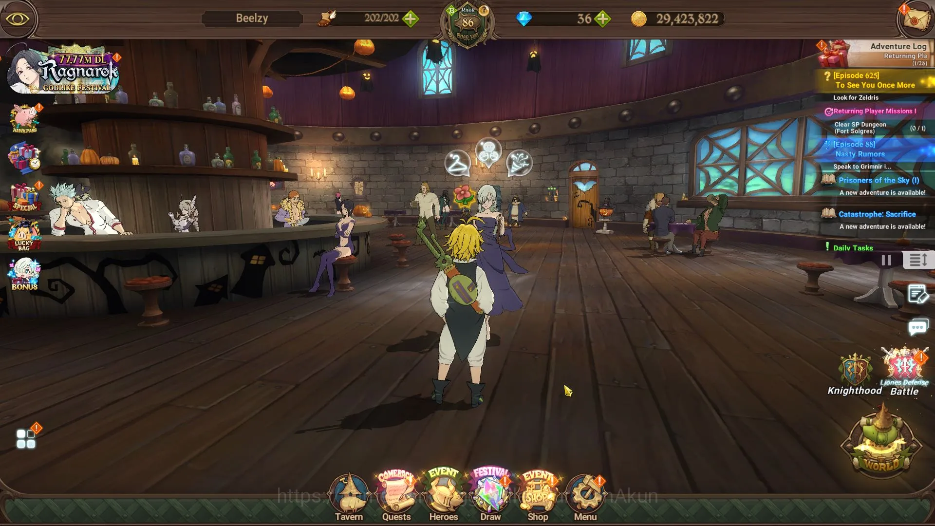 The Seven Deadly Sins: Grand Cross Accounts Midgame ASIA|3,5M CC|1LR+5UR+Full Solev