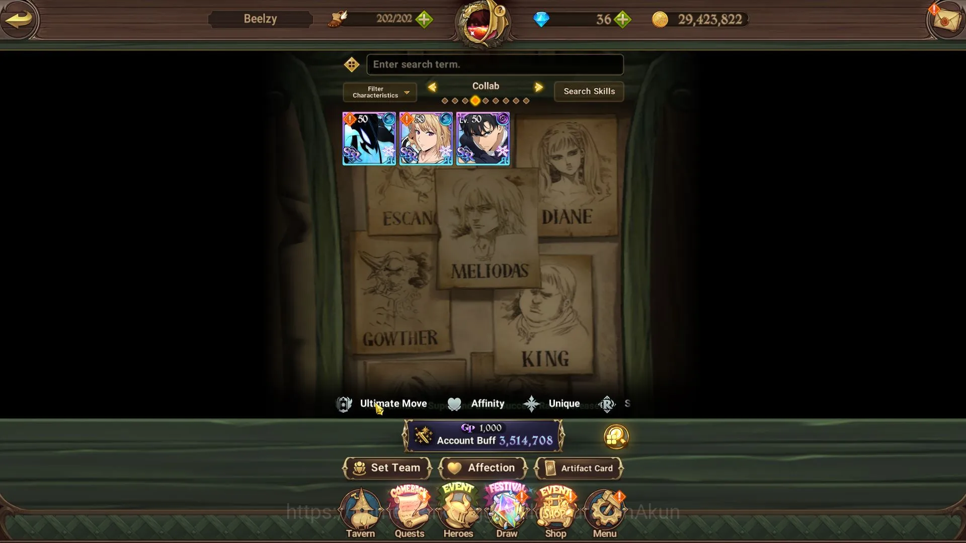 The Seven Deadly Sins: Grand Cross Accounts Midgame ASIA|3,5M CC|1LR+5UR+Full Solev 6