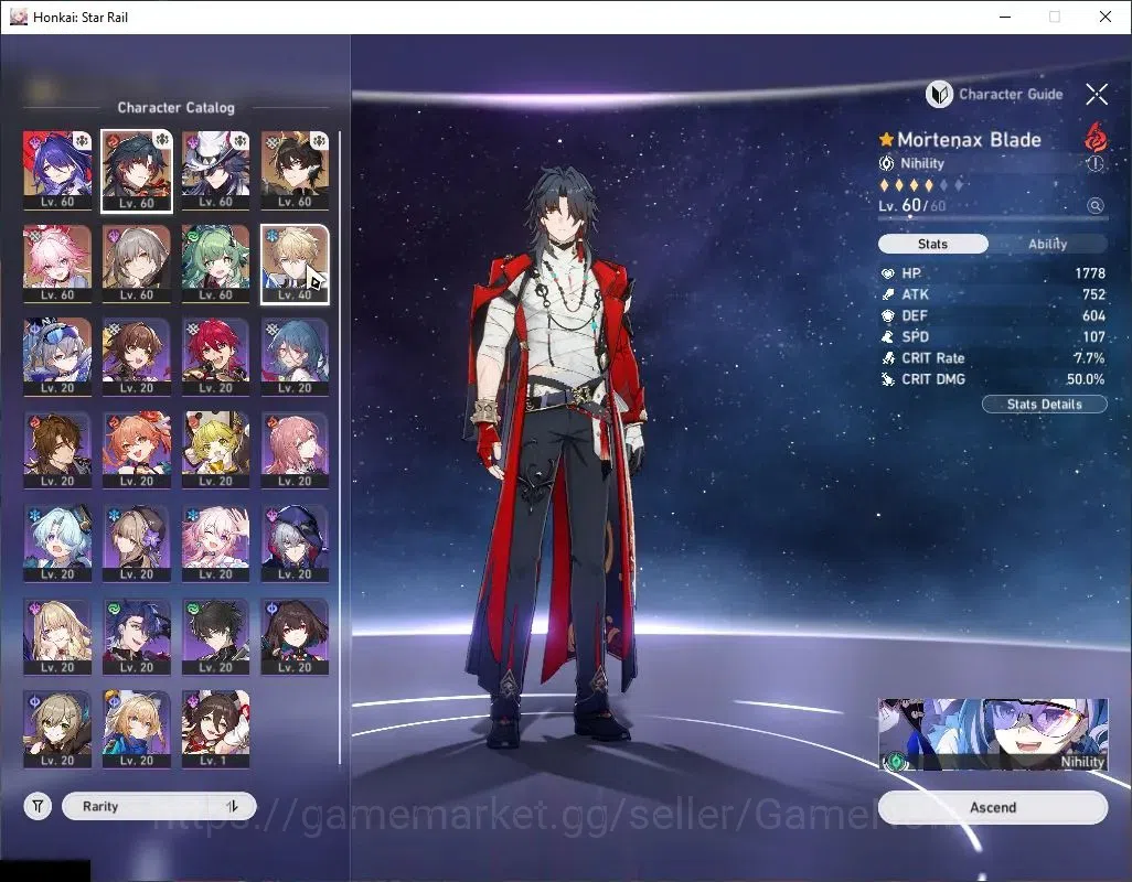 Honkai Star Rail Accounts Asia|TL 50|6 Limited|Mortenax Blade,Evanescia,Ache image 4