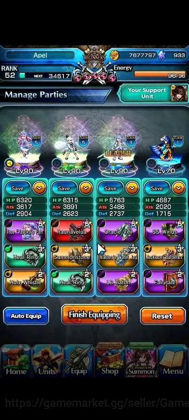 Grand Summoners Accounts Global|Rank 52|933 cc|3 Ascend+1 TW|Yuyuko Saigyou image 3