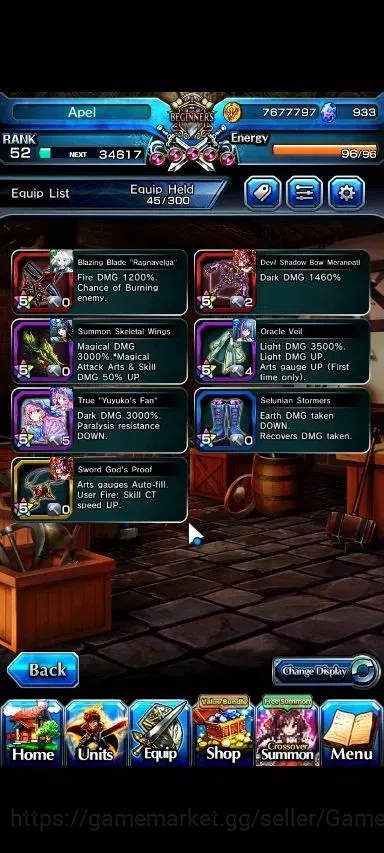 Grand Summoners Accounts Global|Rank 52|933 cc|3 Ascend+1 TW|Yuyuko Saigyou image 5