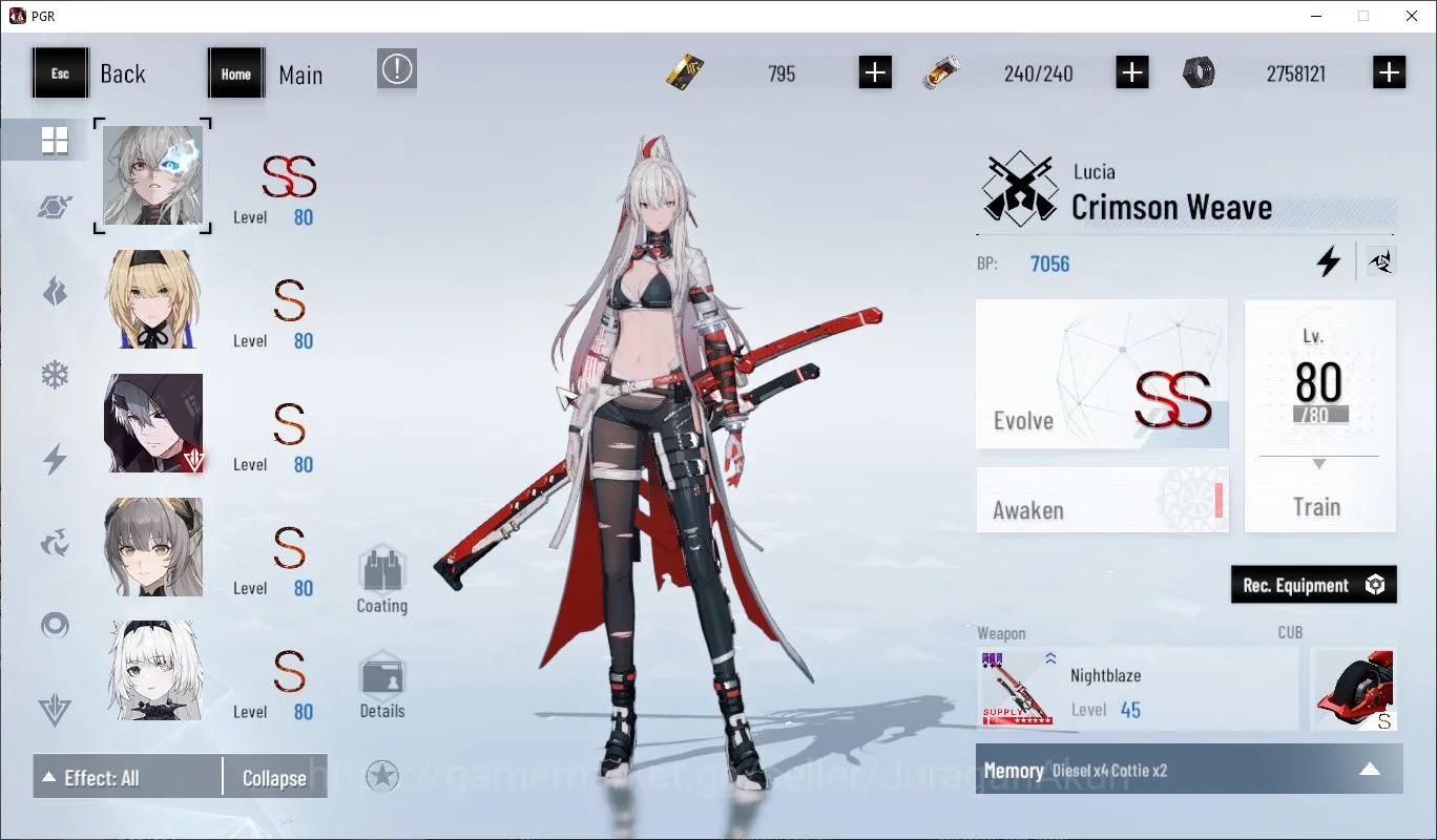 ASIA | SS LuciaCW+Sign, SS VeraRozen, BiancaVeritas+Sign, LeePalefire+Sign, HaicmaStarveil, ETC | Log KURO | CheckSS (PGR1313) Punishing: Gray Raven Accounts Mid-Game ASIA | SS LuciaCW+Sign, SS VeraRozen, BiancaVeritas+Sign, LeePalefire+Sign