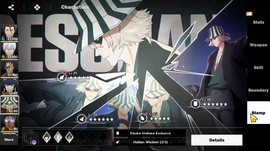 BLEACH: Soul Resonance Accounts NuverseSEA|LV 71|9SSR[(SoiFon,AizenB1,UraharaB3,To image 20