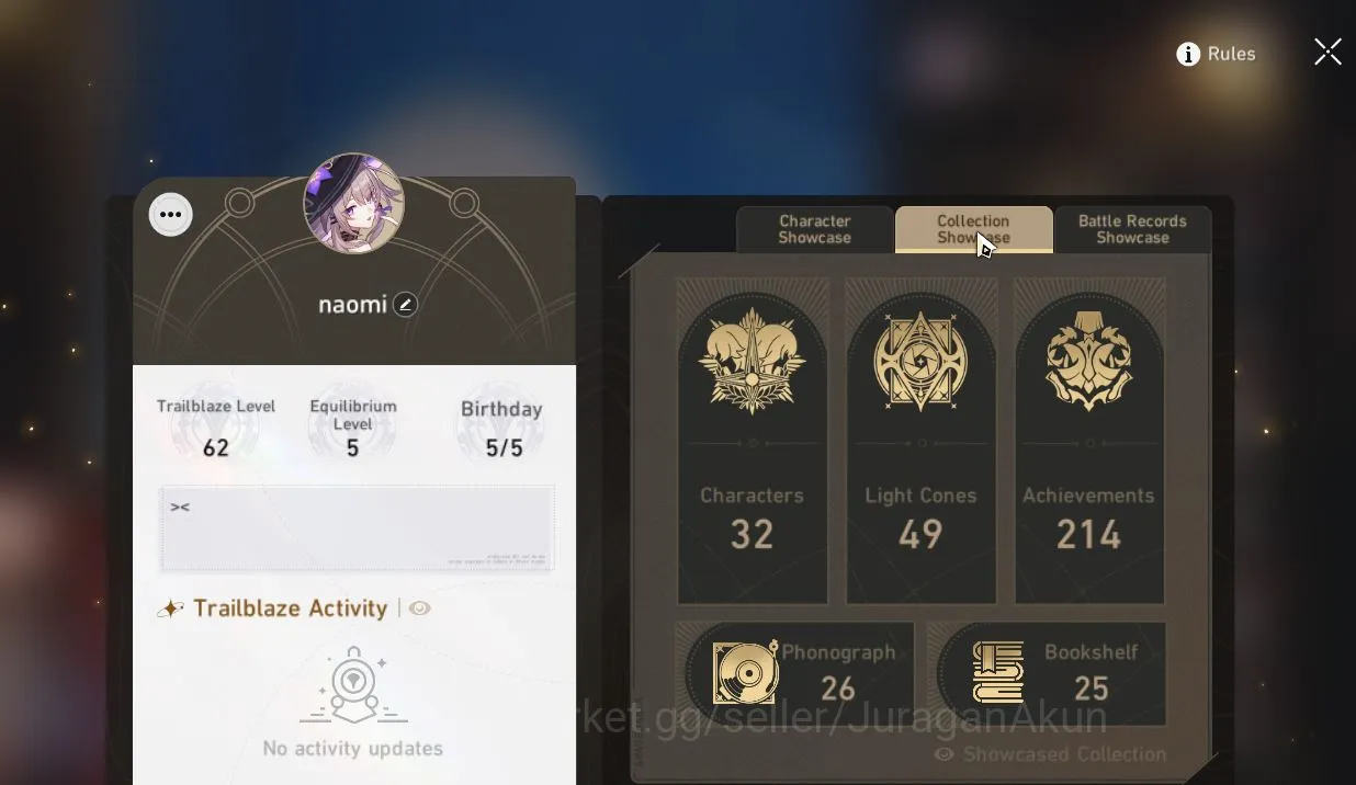 Honkai Star Rail Accounts Mid Game ASIA|TL62|5 Limit [(The Herta+Sign,Jingliu,Jing Yuan,Sparkle,DR. Ratio,Etc]|Penacony|Take 2