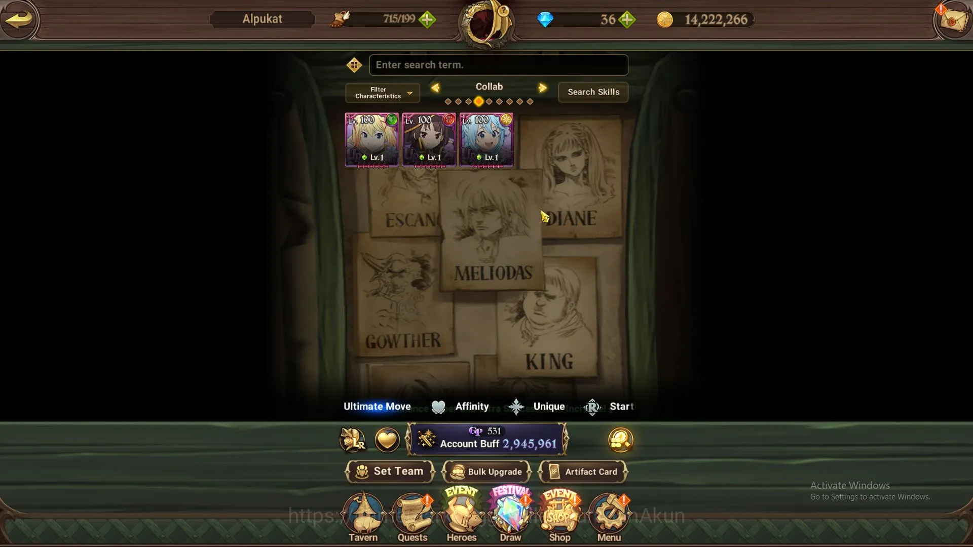 The Seven Deadly Sins: Grand Cross Accounts Midgame Global|2,9M CC|2LR + 7UR + Full Collab 6