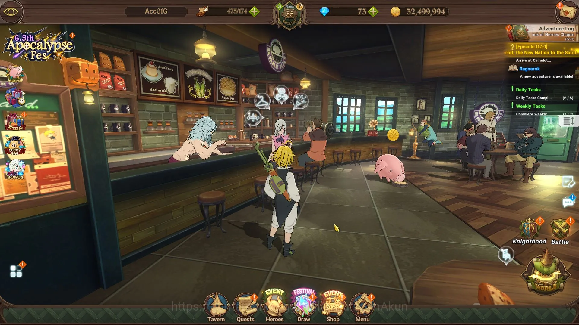 The Seven Deadly Sins: Grand Cross Midgame Global|2,6M CC|1 LR+8 UR|Elizabeth,Mael3/6,Tristan image 1