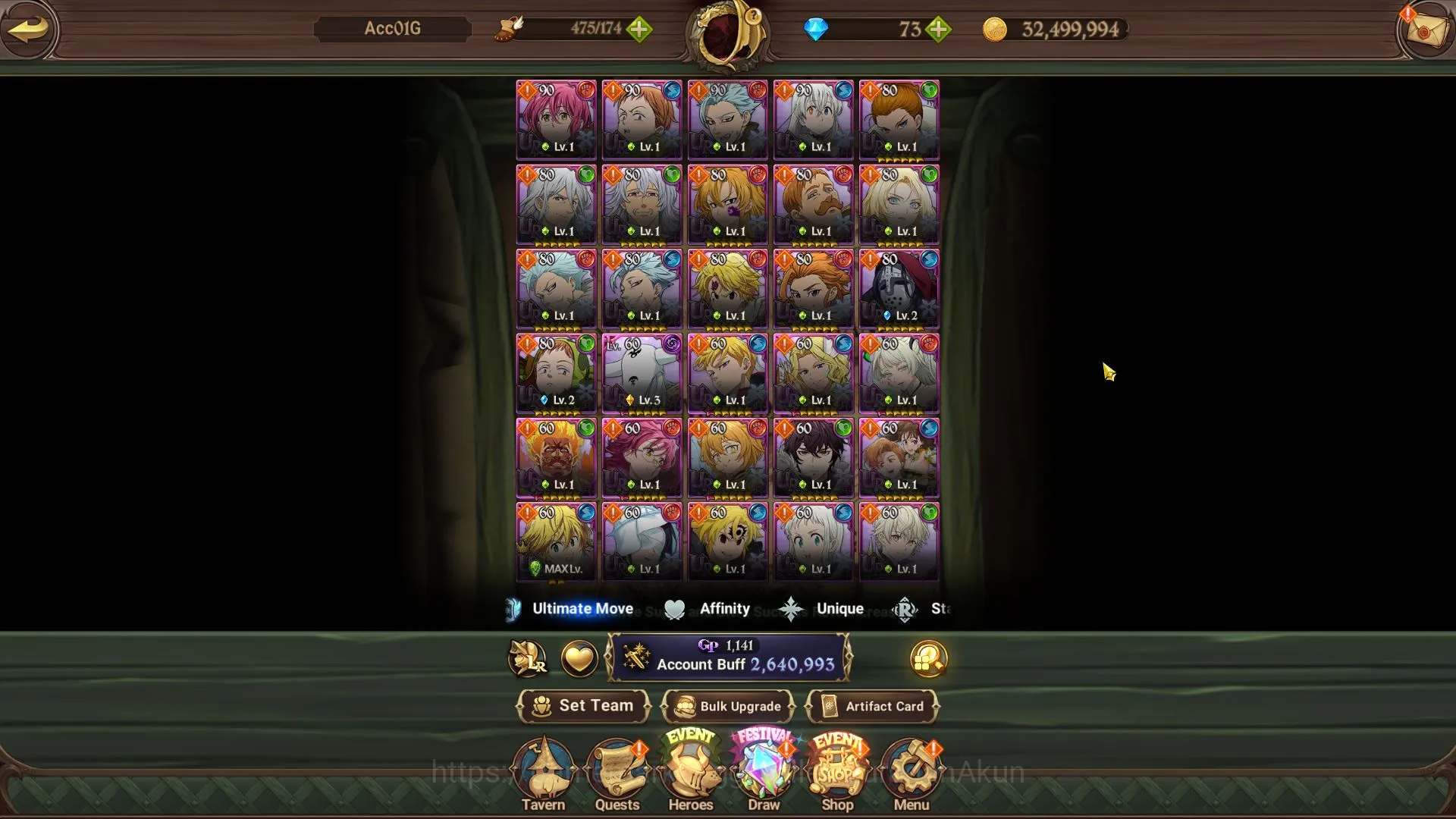 The Seven Deadly Sins: Grand Cross Accounts Midgame Global|2,6M CC|1 LR+8 4