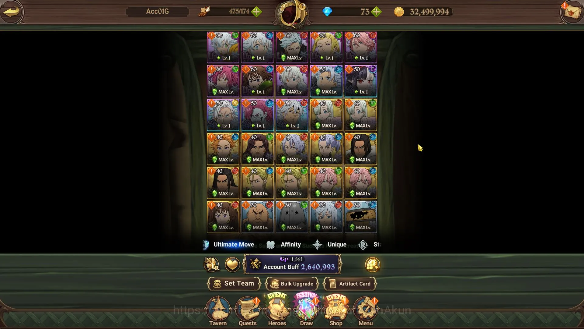 The Seven Deadly Sins: Grand Cross Accounts Midgame Global|2,6M CC|1 LR+8 5