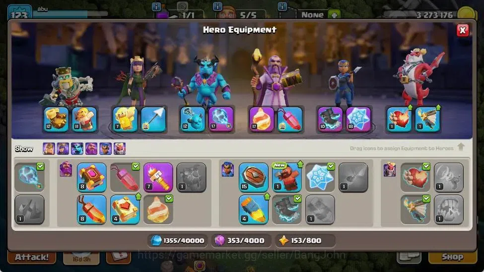 Clash of Clans Accounts Global | TH 16-BH 7 | LVL 123 | HH 9 | AQ 35 ,MP 3 image 9