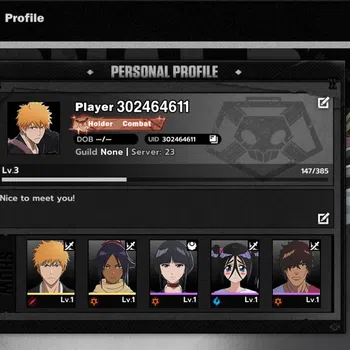BLEACH: Soul Resonance Accounts Sv SEA Nuverse |STARTER Lv3|2 SRR(Ichigo+Yoruichi) image 1