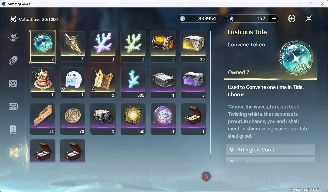 Wuthering Waves Accounts Starter SEA|UL26 | Rank 3 |3 Char Limited [Iuno,Augusta,Rebecca]+Build, Etc|Mc Male|TakeMail WW109B 12