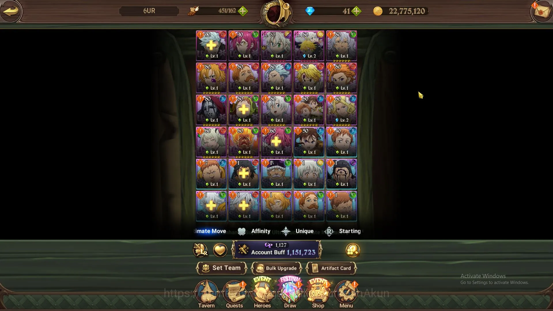 The Seven Deadly Sins: Grand Cross Accounts ASIA|1,1M CC,CH 7| Starter | 6 UR | Tristan, EliMe image 3