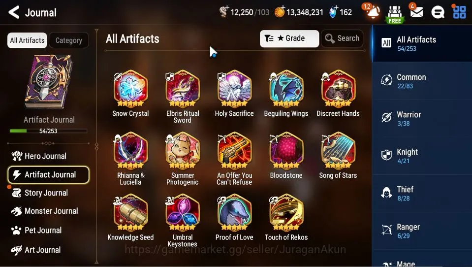 Epic Seven Accounts Mid-Tier Asia Unverif|5ML(SECeline,CPavel,WOTMTenebria,BWIseria,CCharles)+Ilynav,Robin|162 7