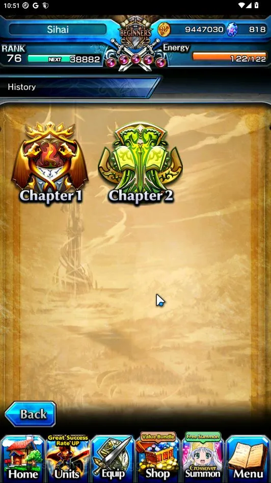 Grand Summoners Accounts Mid-Game Global|Rank 76|818Crystal|18 Ascend[ShiroTW,WH Fen,IslidHP,MiyuTW,DL RimuruTW,SS 5