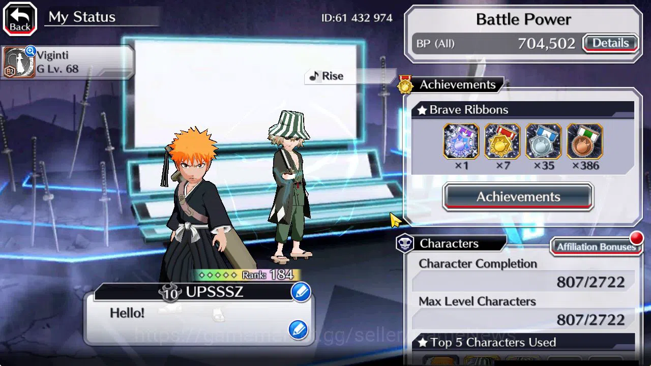 Bleach: Brave Souls Accounts Mid-Tier GLOBAL 43K Orb|Valentine26 Lv200(Yachiru,Rukia),Lv200 Rukia,Ichigo 10Th Aniv,Lv200Duo 2