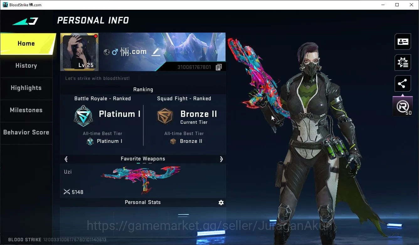 Blood Strike Accounts Asia|1 ETERNAL(UZI-Scorpius)| 11 Legendary(Glock,M image 3