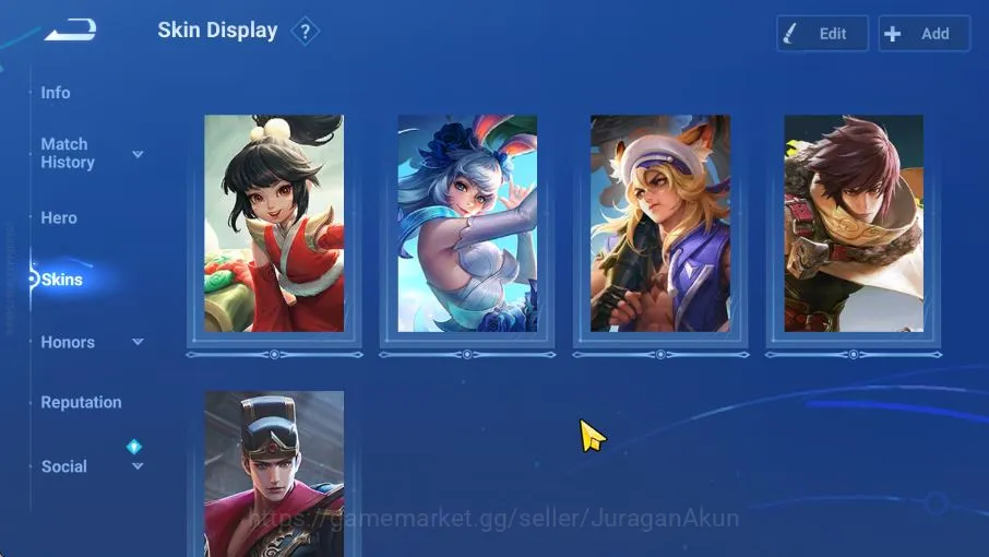 Honor of Kings Accounts High Rank Hero 21 Skin 13|Starter|Legend Lady Sun,Nakoruru SNK,Event Liu Bang,S4 Pei,4 RARE,LOM 4