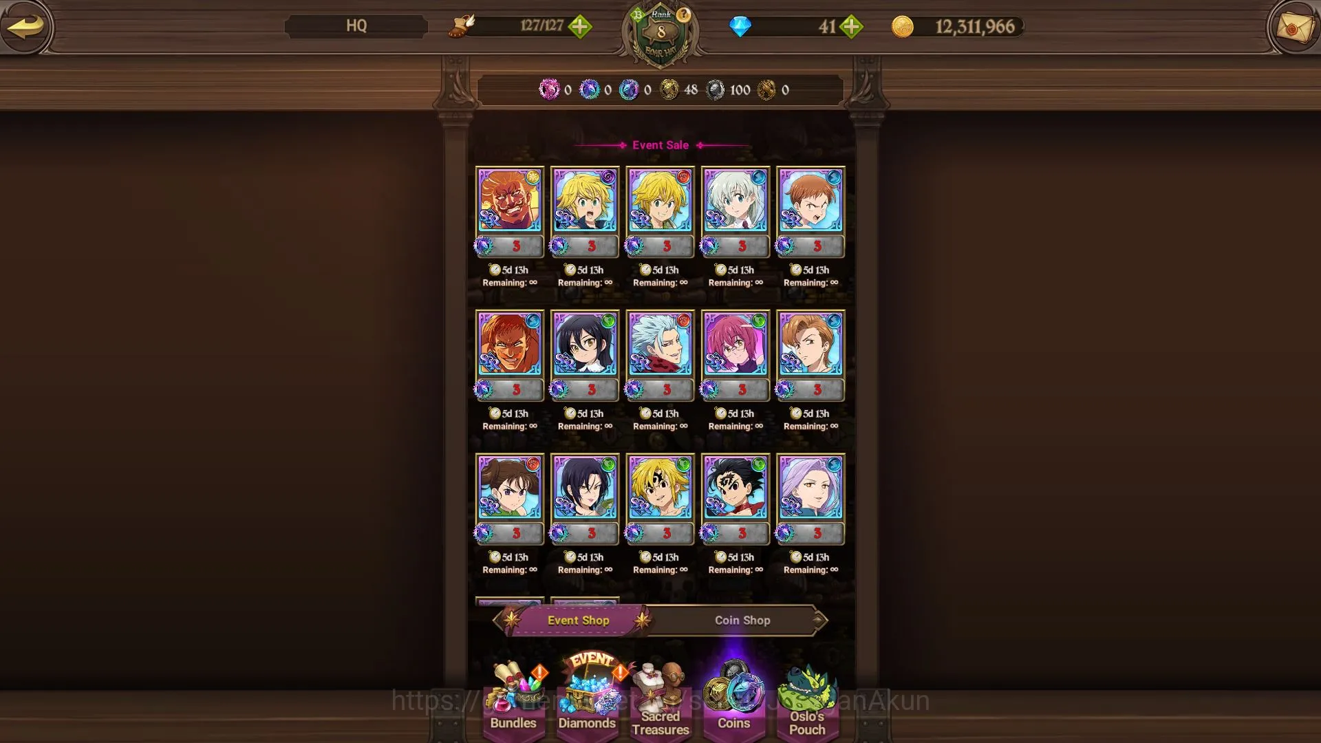 The Seven Deadly Sins: Grand Cross Accounts Asia |240K CC| STARTER 5UR [KingDiane,Thor,Sabunak image 3