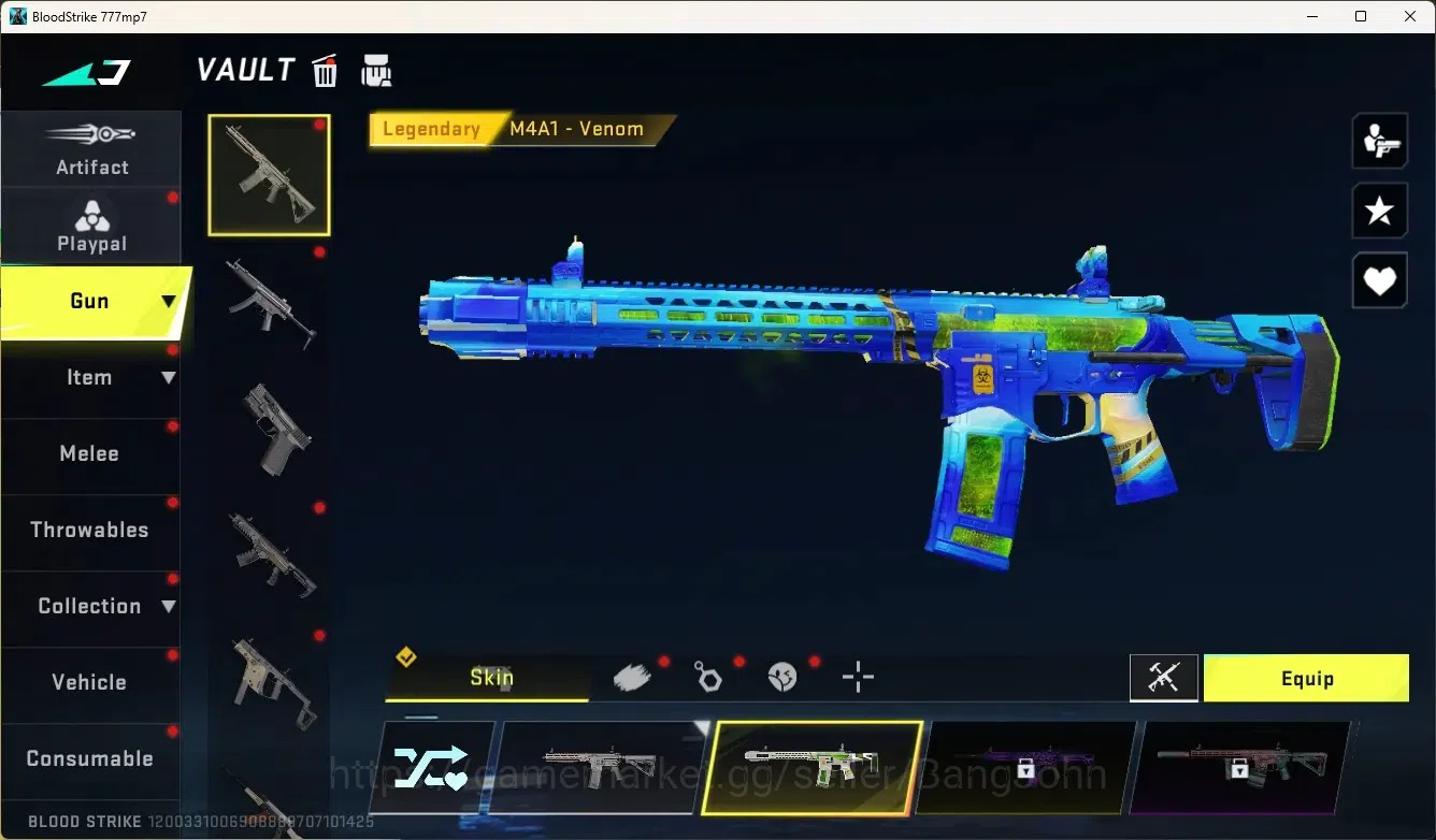 Blood Strike Accounts Collab Skin ASIA|Eternal Gun:AUG-Empyrean|1 Collab Gun:MCX - EVA-00 [EVA]|1 Ultra Gun|7 Legend 2