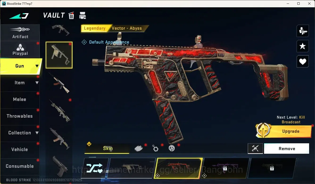 Blood Strike Accounts Collab Skin ASIA|Eternal Gun:AUG-Empyrean|1 Collab Gun:MCX - EVA-00 [EVA]|1 Ultra Gun|7 Legend 3