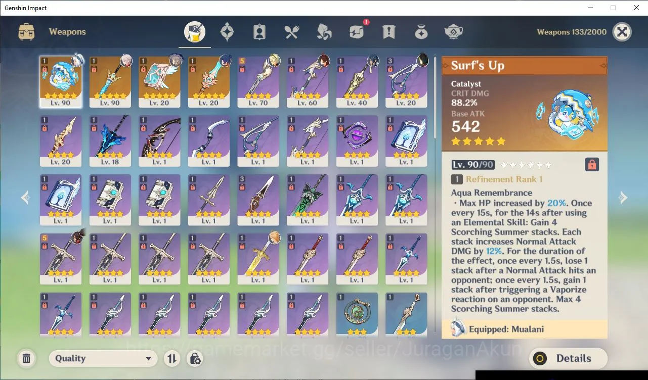 Genshin Impact Accounts ASIA|AR54|3 Limited+4 [5Star's Weapon|MualaniC1+Si image 5